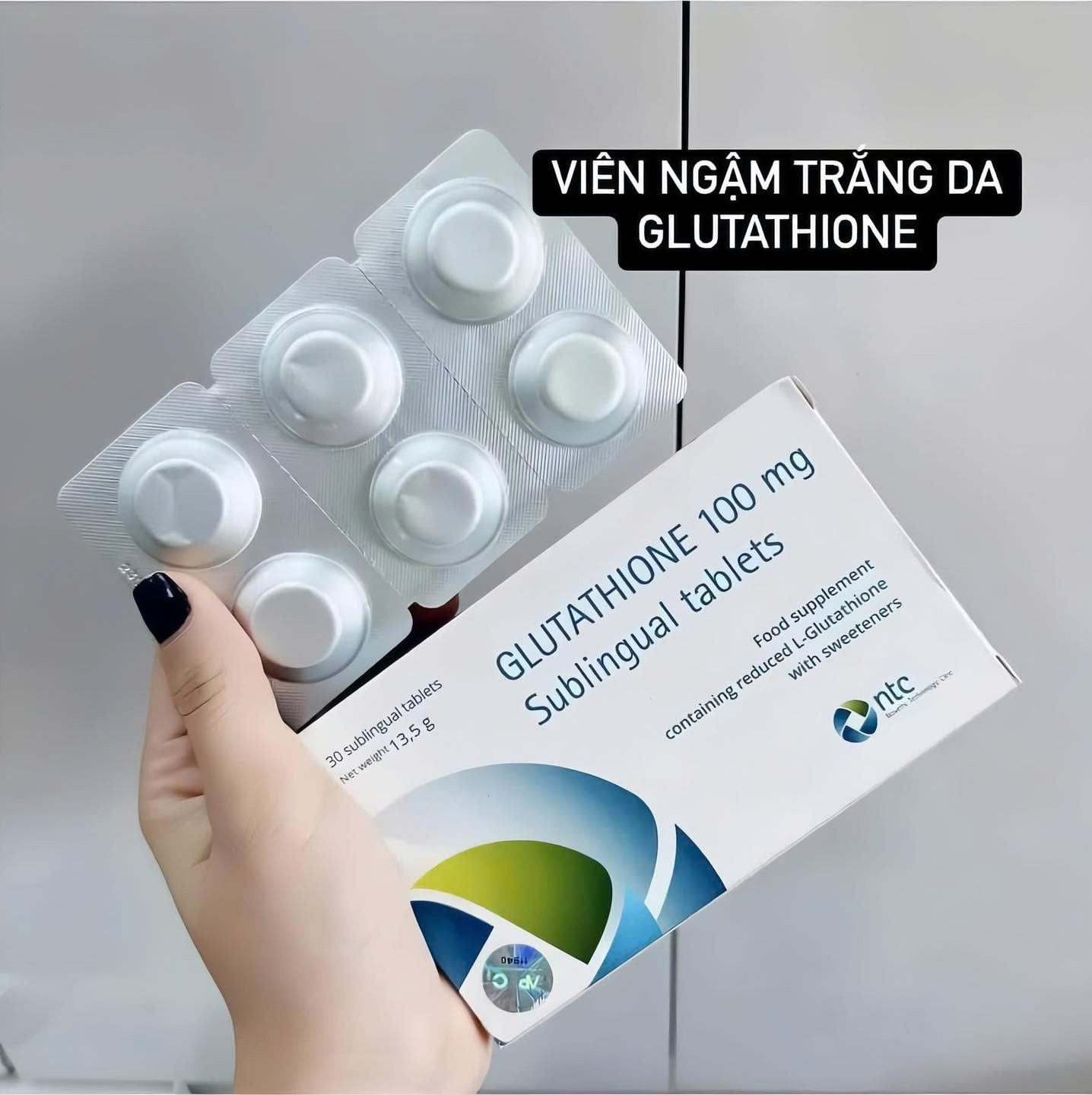 Viên Ngậm Trắng Da Glutathione 100mg – Ntc Pharma giúp trắng da, trị nám, tàn nhang 3 Viên Ngậm Trắng Da Glutathione 100mg Ntc Pharma Giúp Trắng Da, Trị Nám, Tàn Nhan (3)