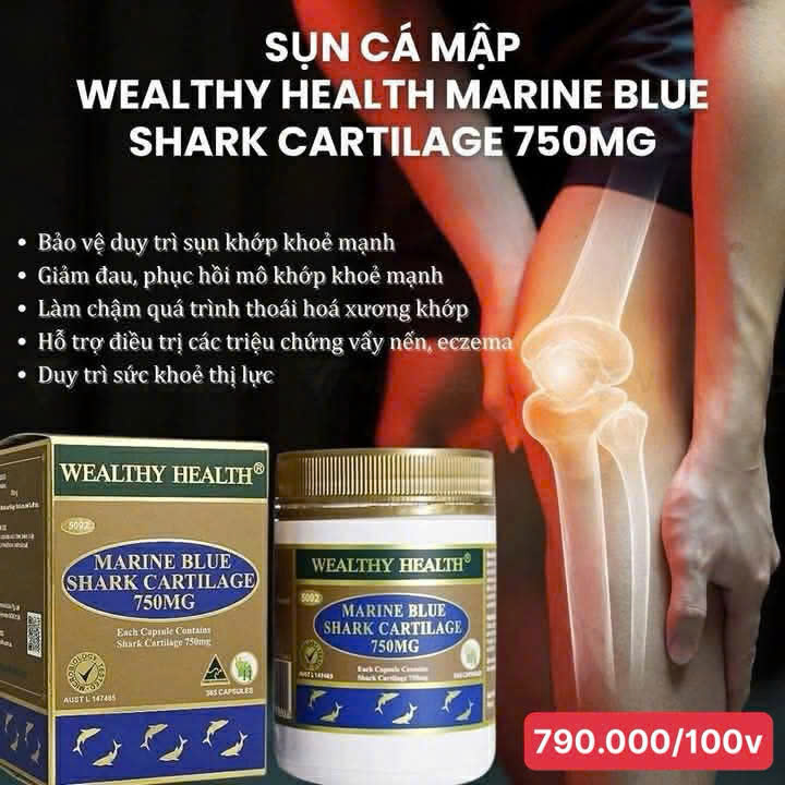 Viên uống sụn cá mập Marine Blue Shark Cartilage 750mg hỗ trợ xương khớp lọ 100 viên 4 Viên Uống Sụn Cá Mập Marine Blue Shark Cartilage 750mg Hỗ Trợ Xương Khớp Lọ 100 Viên (5)