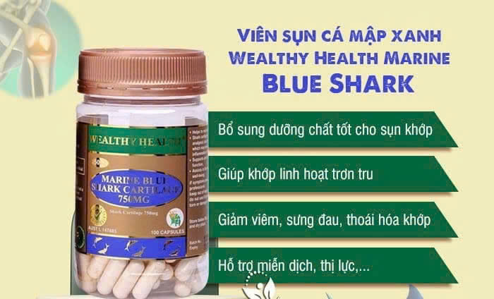 Viên uống sụn cá mập Marine Blue Shark Cartilage 750mg hỗ trợ xương khớp lọ 100 viên 2 Viên Uống Sụn Cá Mập Marine Blue Shark Cartilage 750mg Hỗ Trợ Xương Khớp Lọ 100 Viên (6)